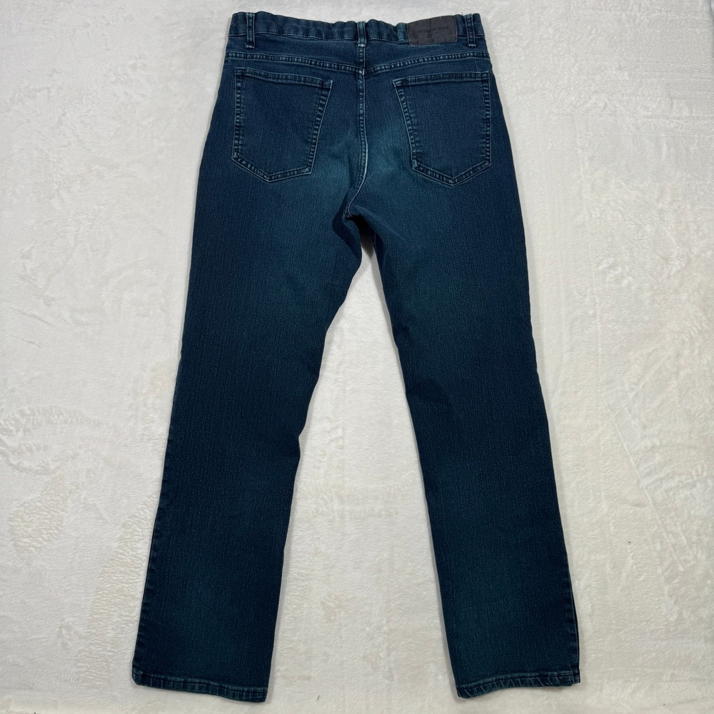 Kenneth Cole Jeans Mens 30x30 Blue Straight Leg Dark Wash Stretch Denim - Picture 8 of 13